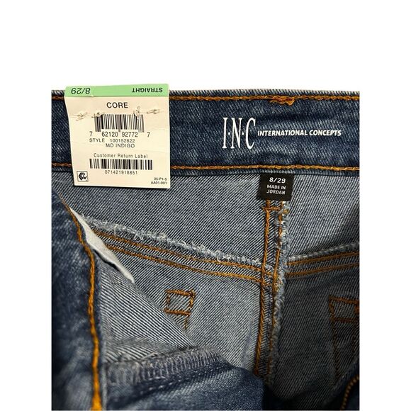 INC High Rise Core Denim Indigo Straight Jeans Women’s Size 8/29 NWT - Picture 9 of 10
